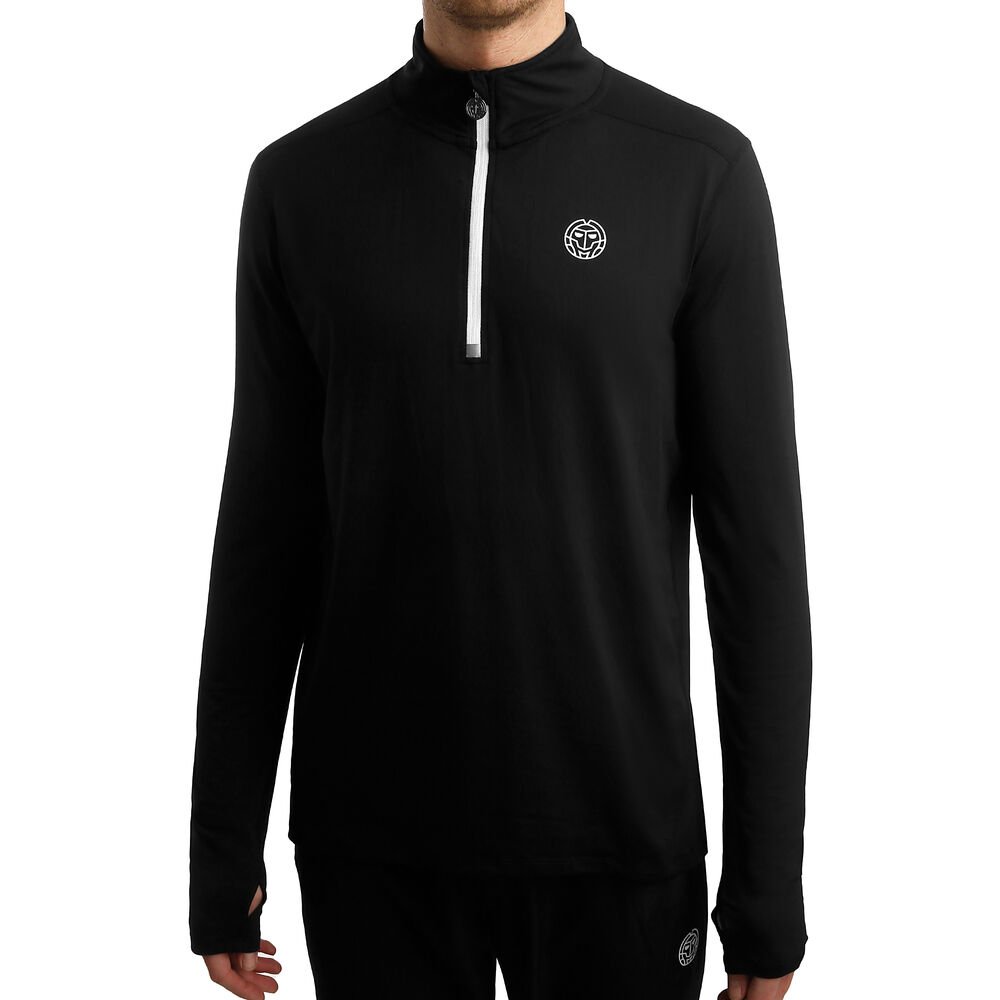 BIDI BADU Zac Tech Half Zip Haut Manches Longues Hommes - Noir , Blanc