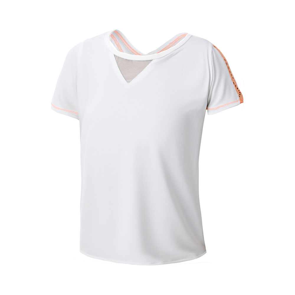Lucky in Love Crossover High-Low T-shirt Filles - Blanc , Orange