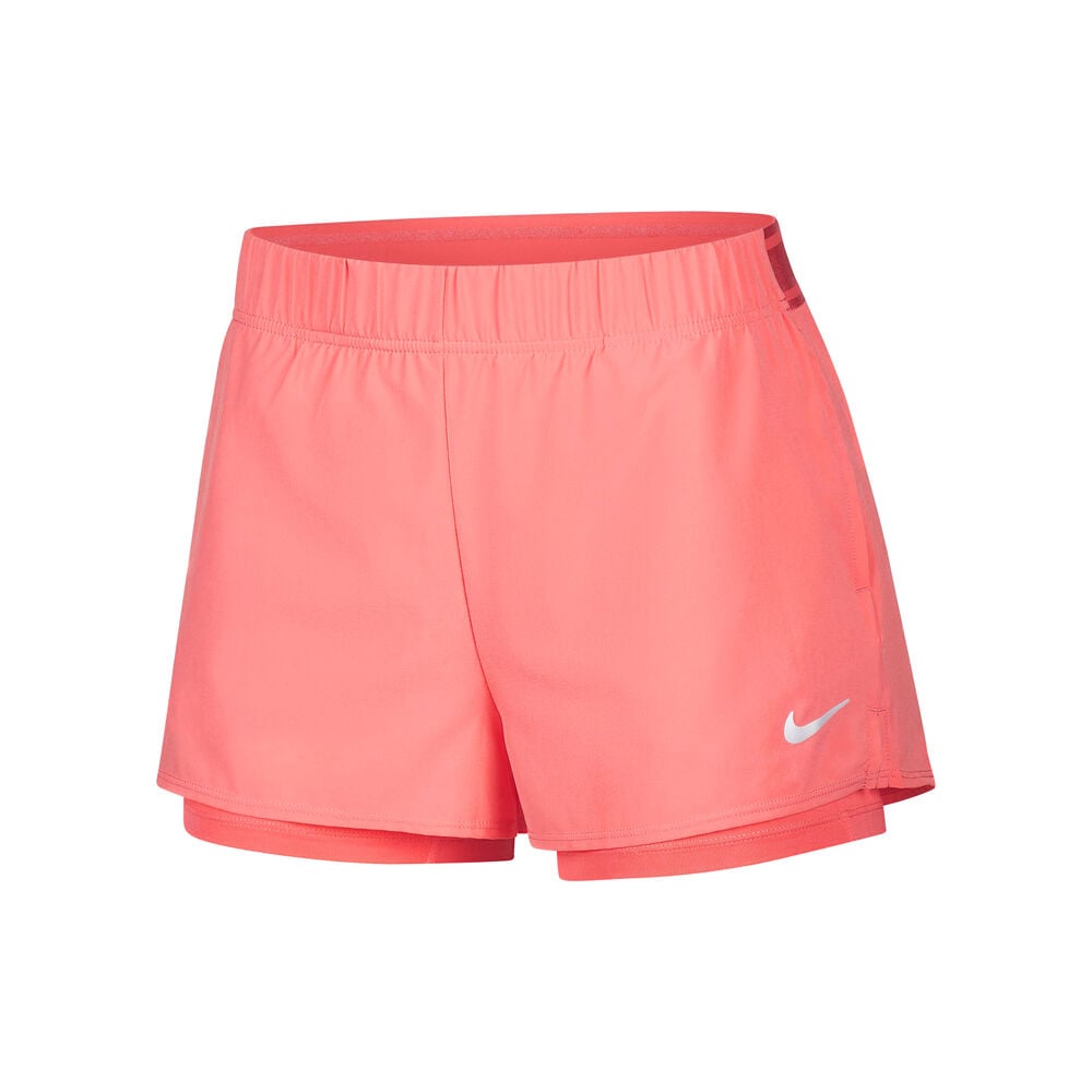 Nike Court Flex Shorts Femmes - Corail , Blanc