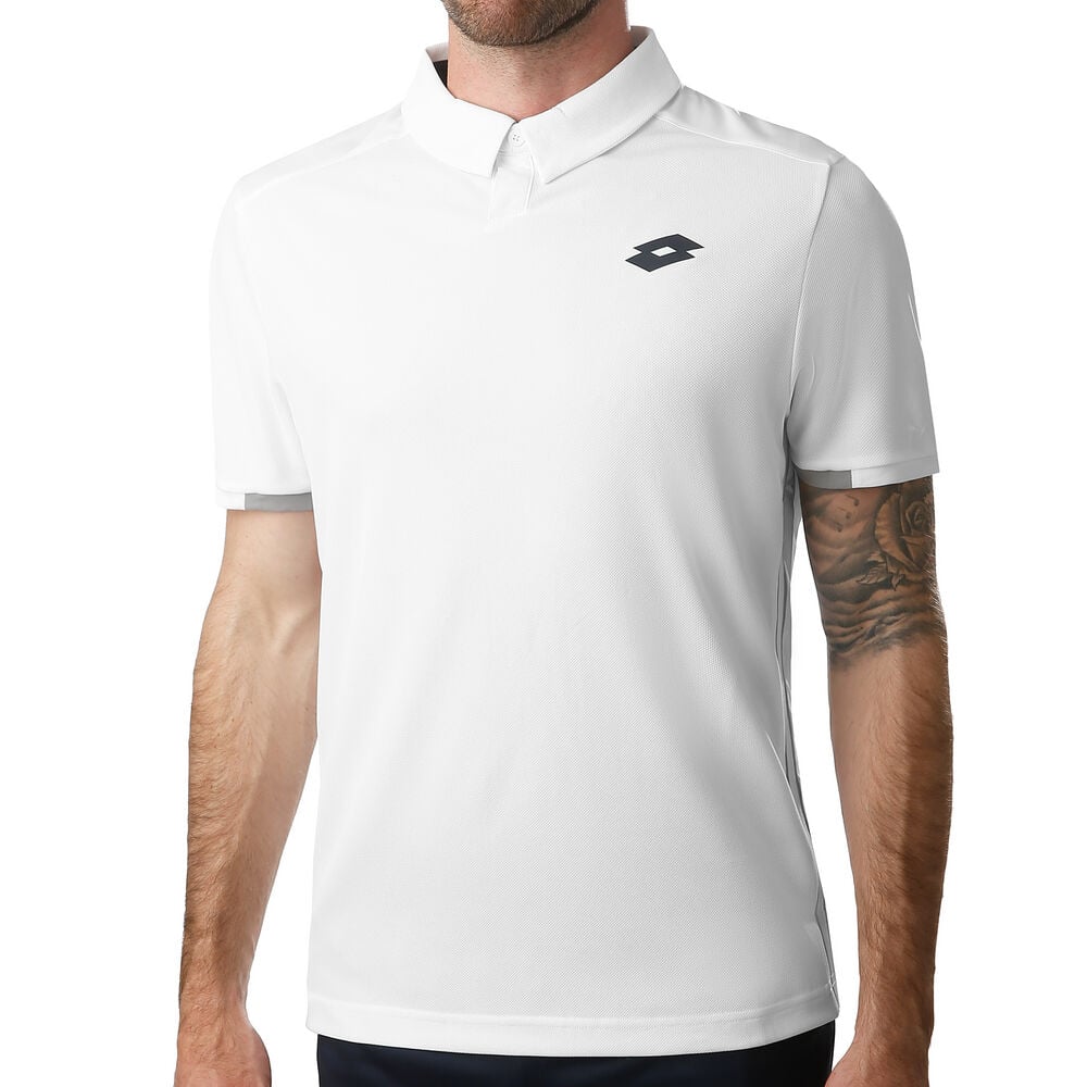 Lotto Squadra PL Polo Hommes - Blanc , Gris Foncé