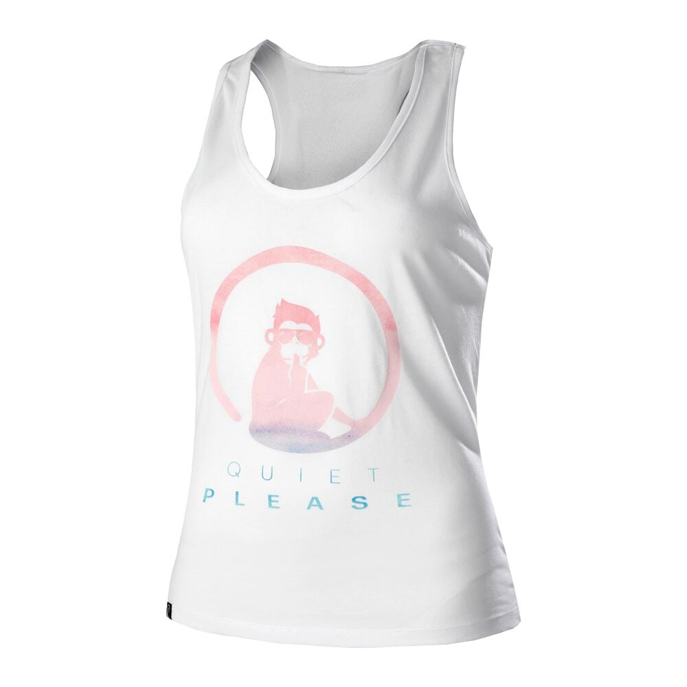 Quiet Please Tie Dye Logo Débardeur Tank Top Femmes - Blanc , Multicouleur