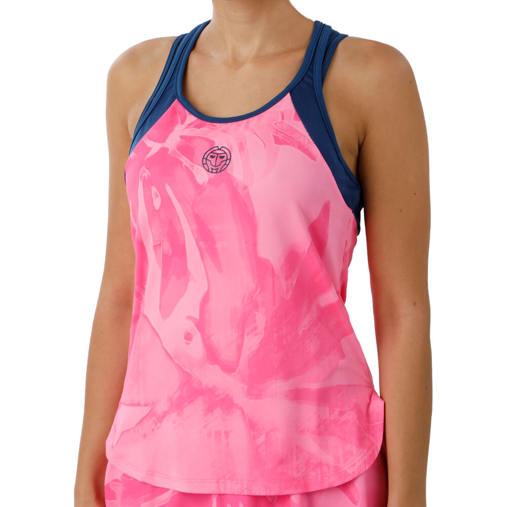 BIDI BADU Fleur Tech Débardeur Tank Top Femmes - Pink , Bleu Foncé