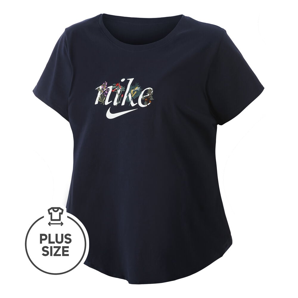 Nike Sportswear Nature Plus Size T-shirt Femmes - Bleu Foncé , Blanc