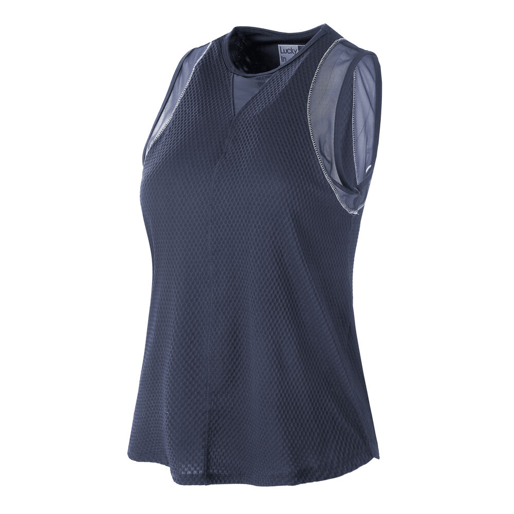 Lucky in Love Wavy Chill Out Débardeur Tank Top Femmes - Bleu Foncé