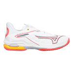 Chaussures de tennis Mizuno Mizuno Wave Exceed Tour 6 Chaussure Terre Battue Femmes-Blanc,Corail