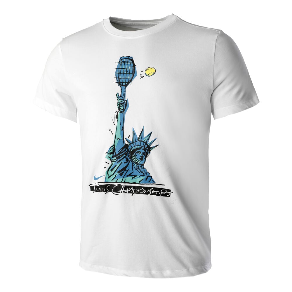 Nike Dri-Fit NYC Liberty T-shirt Hommes - Blanc , Turquoise
