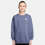 V&ecirc;tements Nike Nike Sportswear Club Fleece Oversized Crew Sweat-shirt Filles - bleu gris, blanc