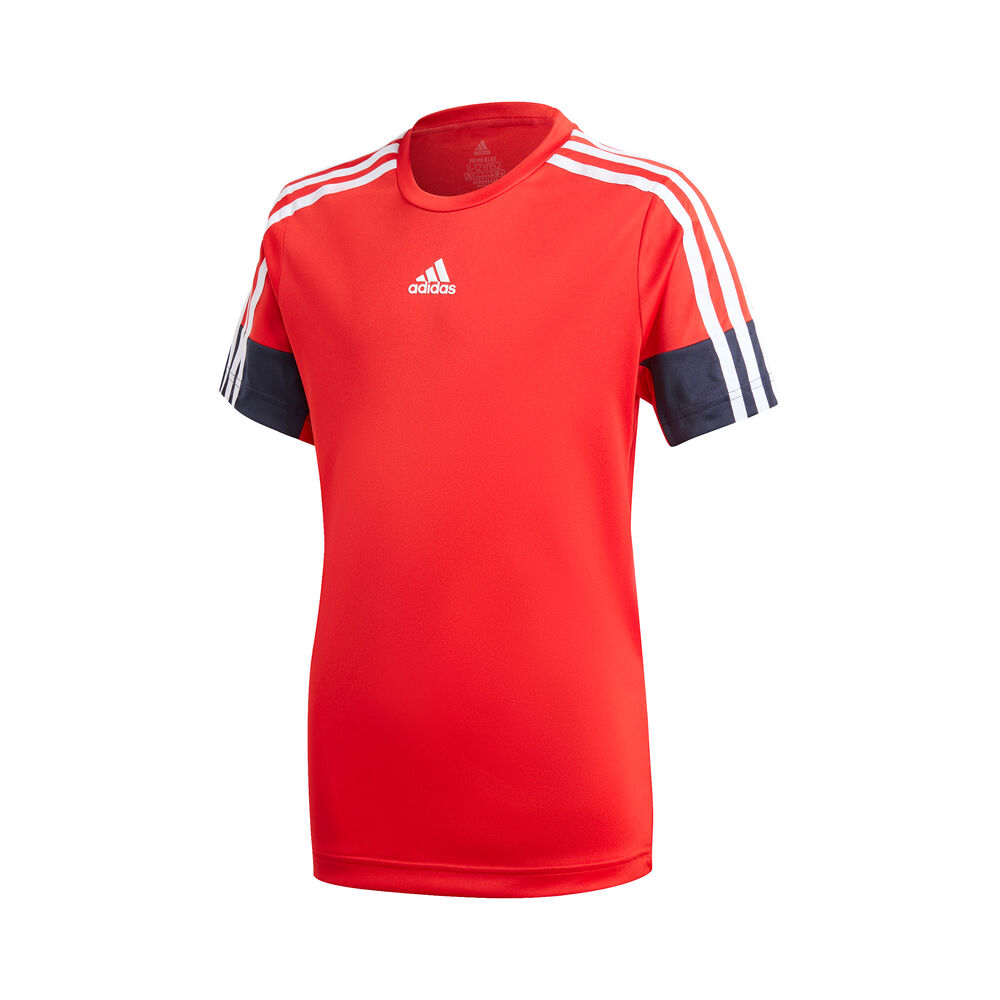 adidas AeroReady 3-Stripes T-shirt Garçons - Rouge , Bleu Foncé