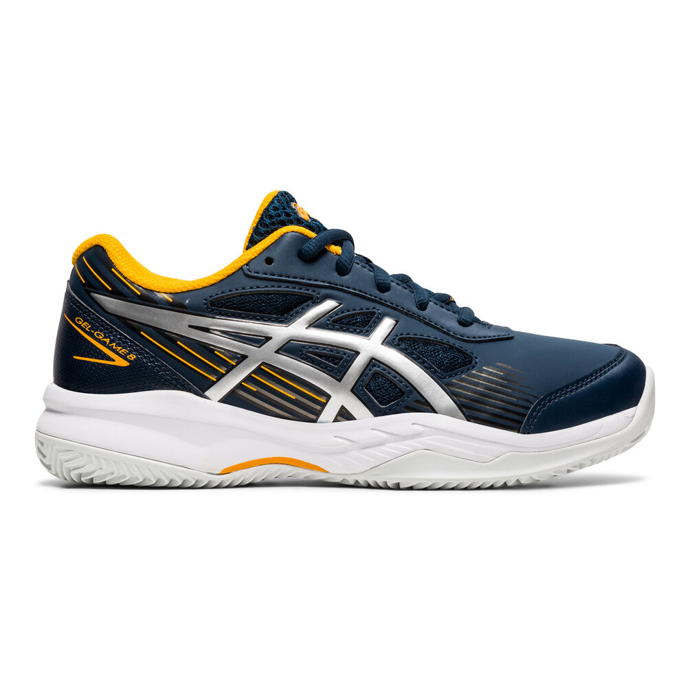 Asics Gel-Game 8 GS Clay Chaussure Terre Battue Enfants - Bleu , Argent