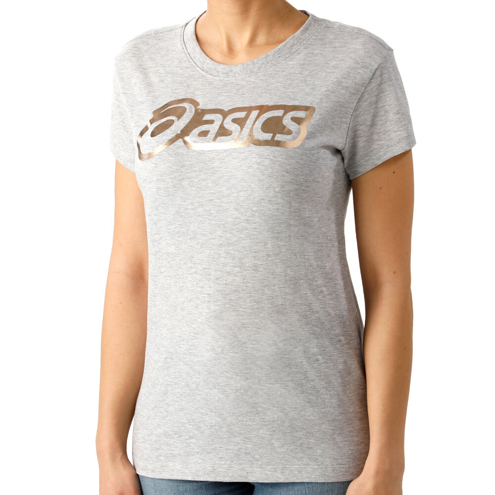 Asics Logo Graphic T-shirt Femmes - Gris , Or