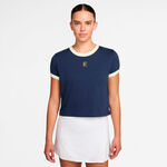 V&ecirc;tements de tennis Nike Nike Heritage T-shirt Femmes-bleu fonc&eacute;, cr&egrave;me