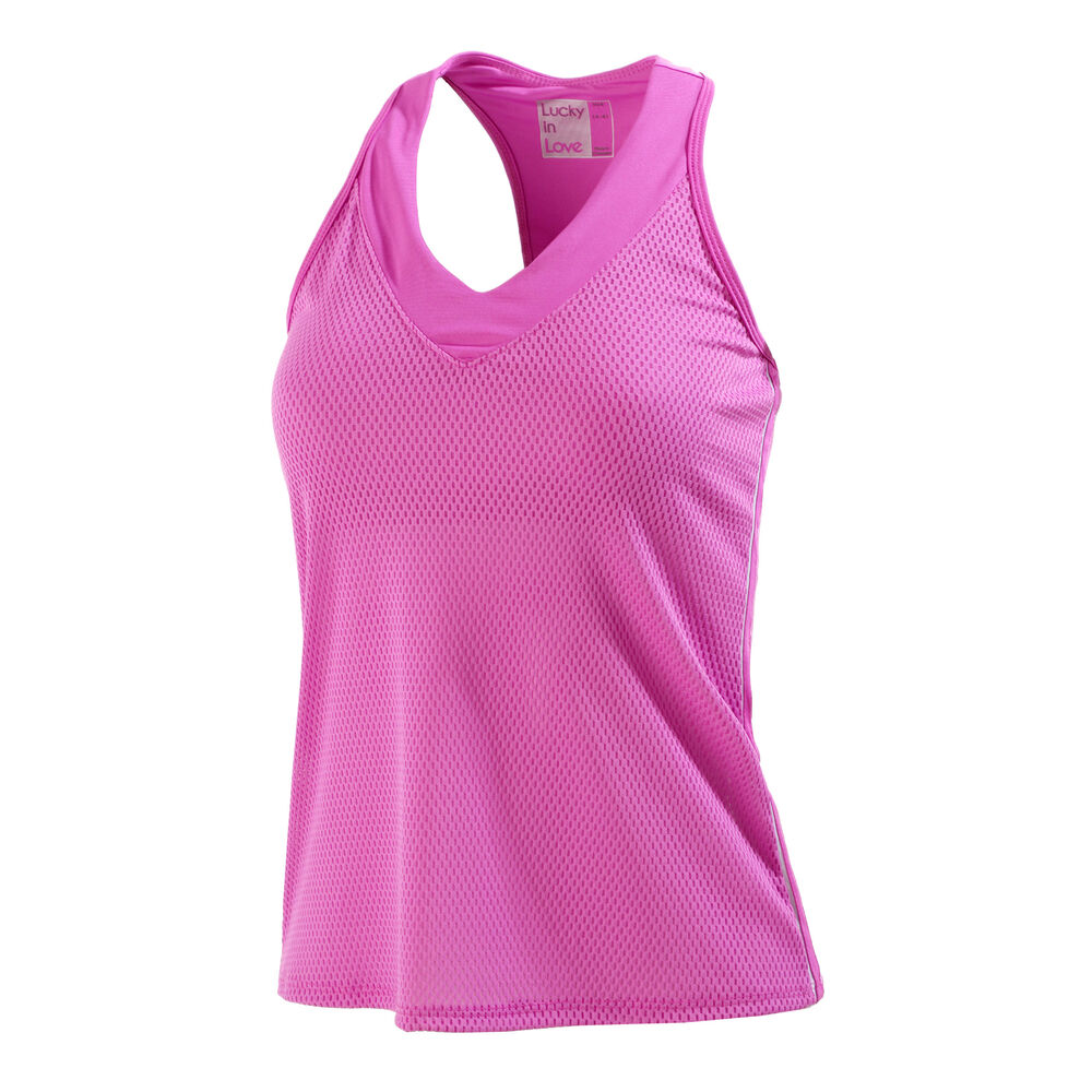 Lucky in Love Wavy V-Neck With Bra Débardeur Tank Top Femmes - Pink