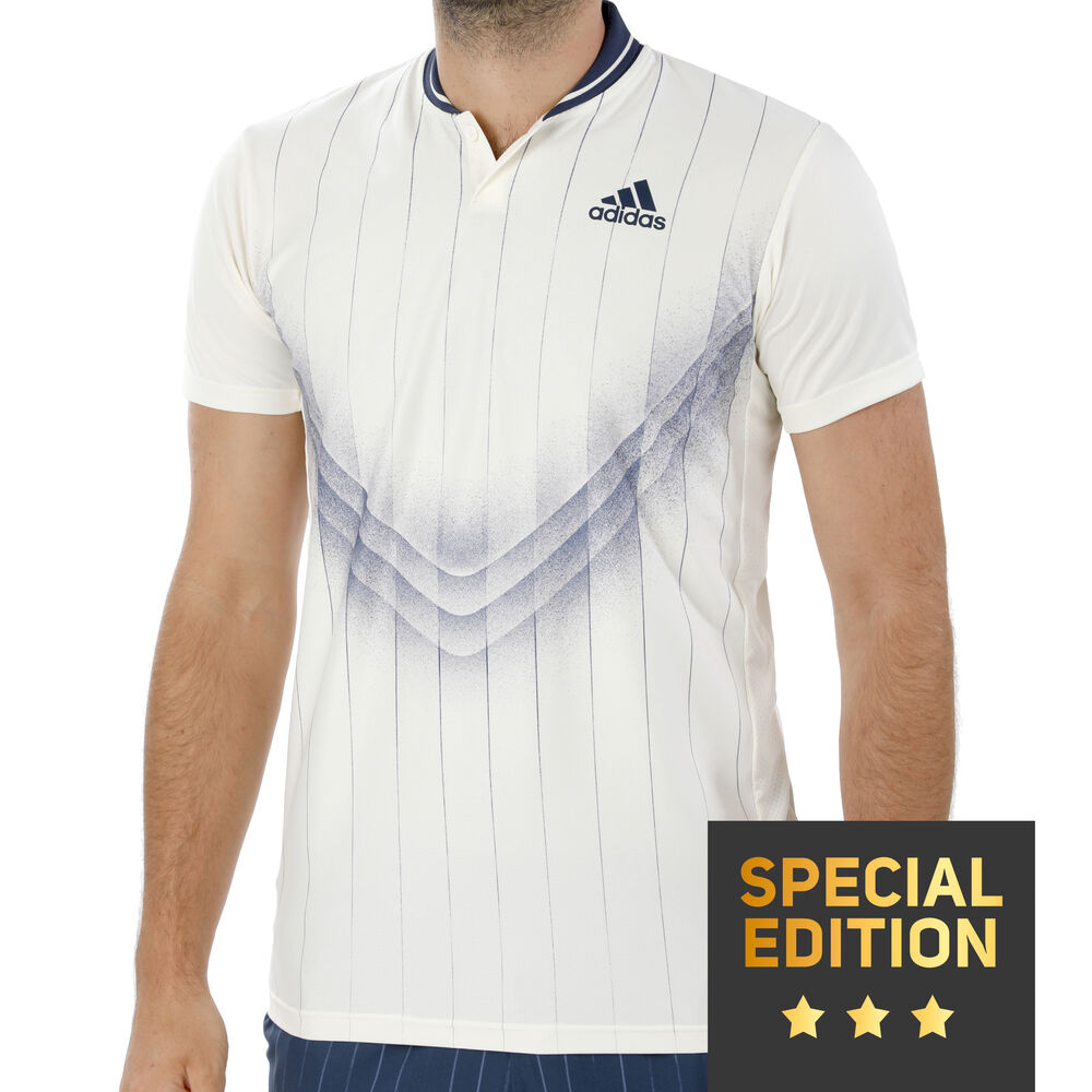 adidas Graphic Polo Edition Spéciale Hommes - Blanc , Bleu Foncé