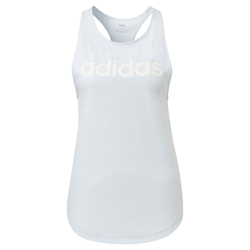 adidas Essential Linear Loos Débardeur Tank Top Femmes - Bleu Clair , Blanc