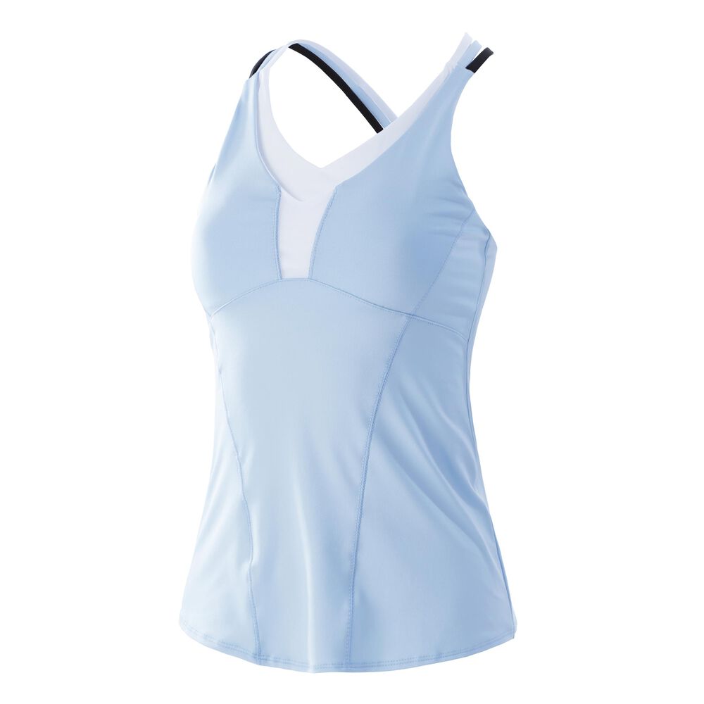 Lucky in Love Double Cross Cami With Bra Débardeur Tank Top Femmes - Bleu Clair