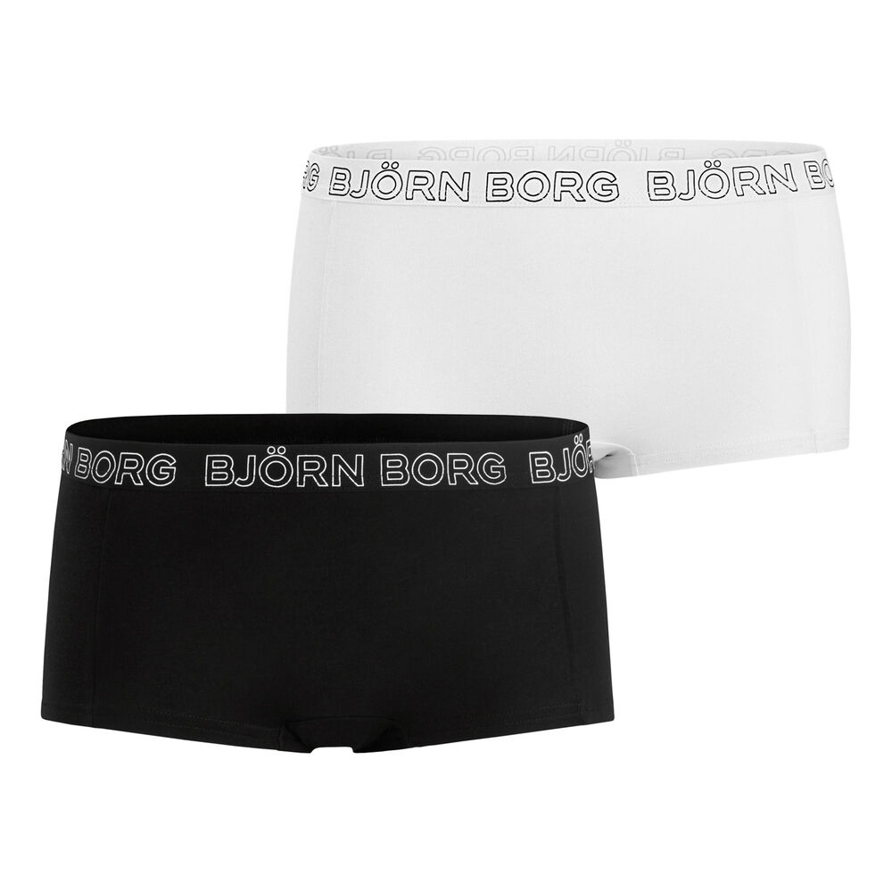 Björn Borg Solids Mia Shorts Panty Pack De 2 Unités Femmes - Noir , Blanc