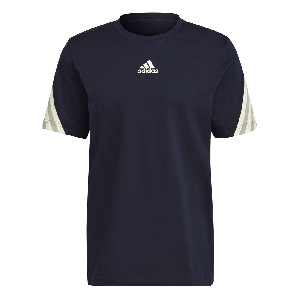 adidas 3-Stripes T-shirt Hommes - Bleu Foncé , Crème