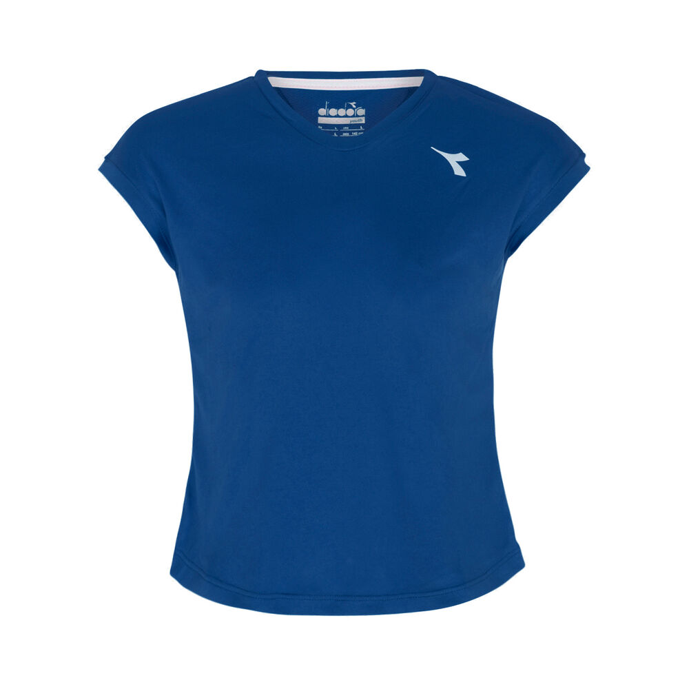 Diadora Team T-shirt Filles - Bleu Foncé , Blanc