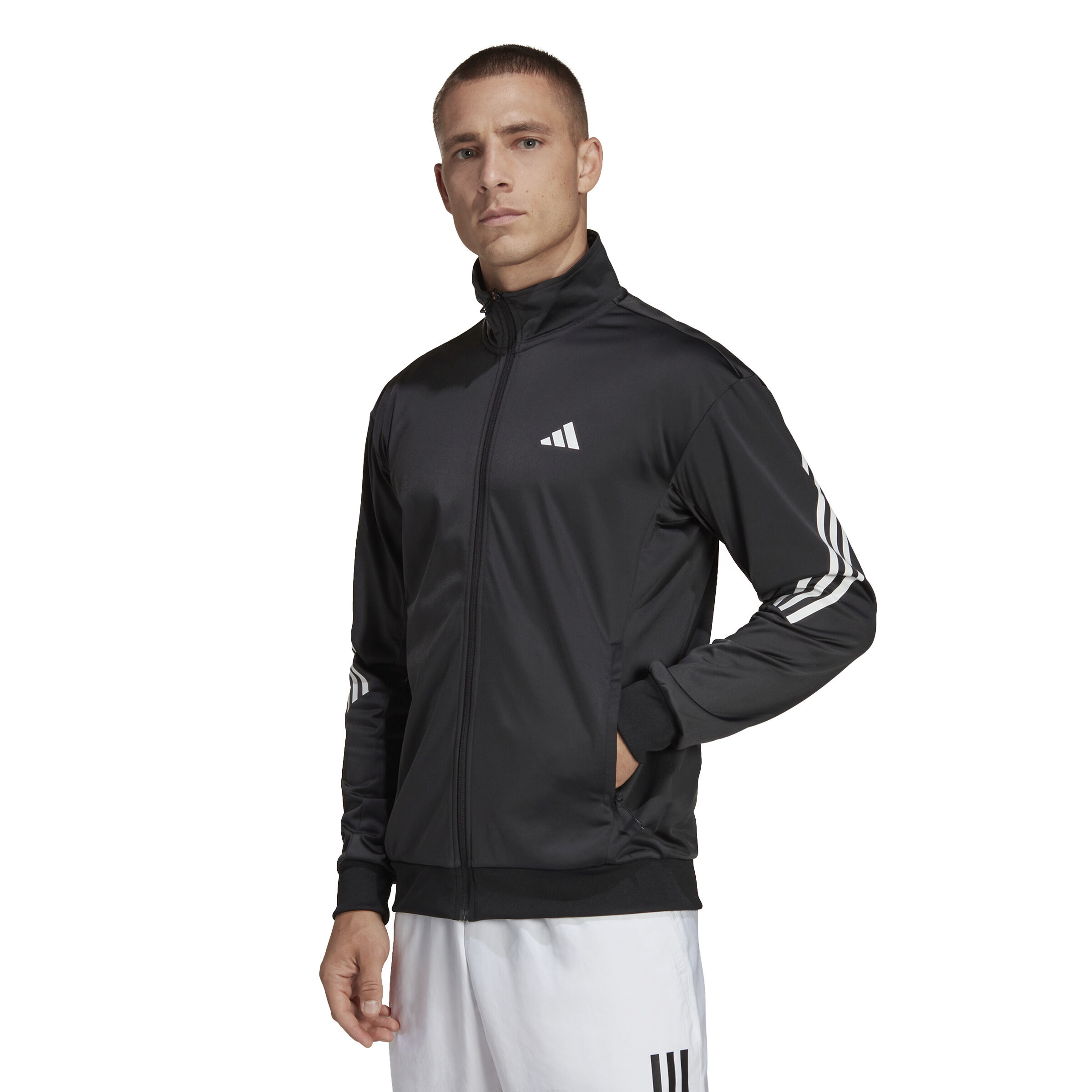 Buy adidas 3 Stripes Knit Veste De Survetement Hommes Noir Blanc online Tennis Point FR