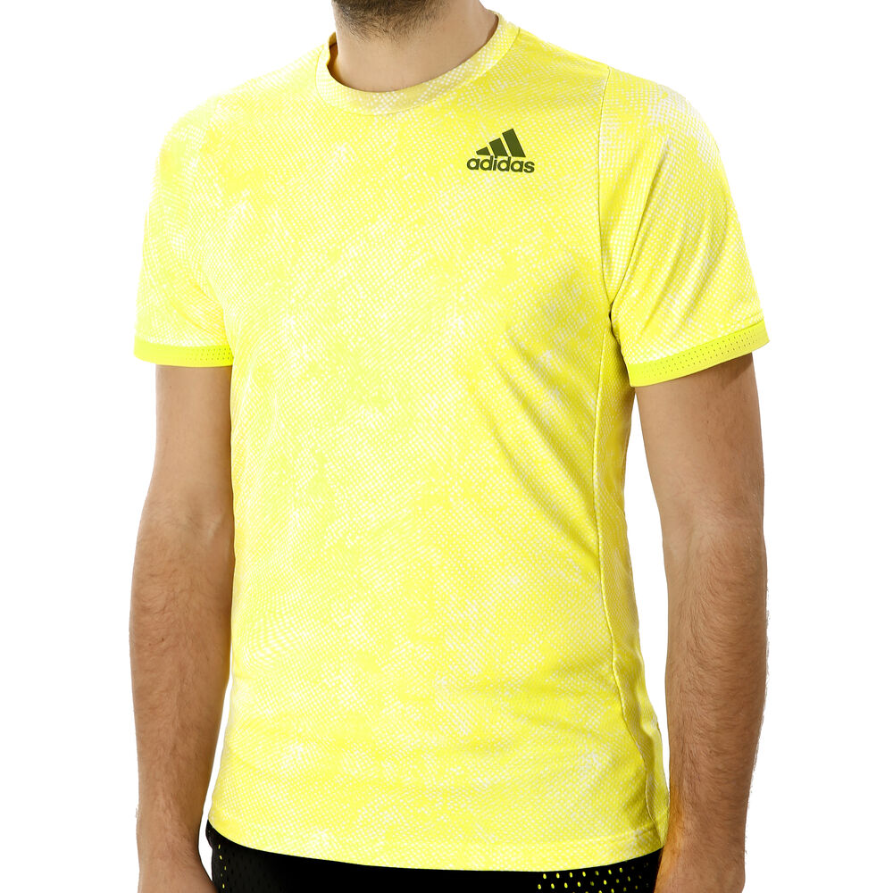 adidas Primeblue Freelift Print T-shirt Hommes - Jaune Citron , Noir
