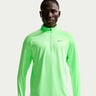 Stride Half-Zip Longsleeve Maillot de course Hommes-vert clair, argent