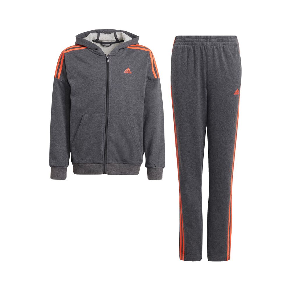adidas Cotton Survêtement Garçons - Gris Foncé, Orange