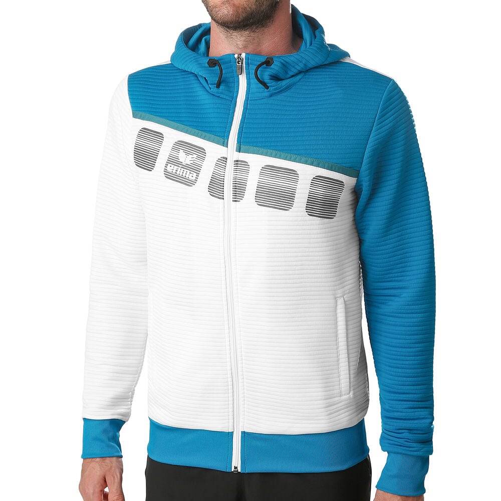 Erima 5-C Veste De Survêtement Hommes - Blanc , Turquoise