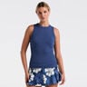 Rib Débardeur Tank Top Femmes-Bleu Foncé