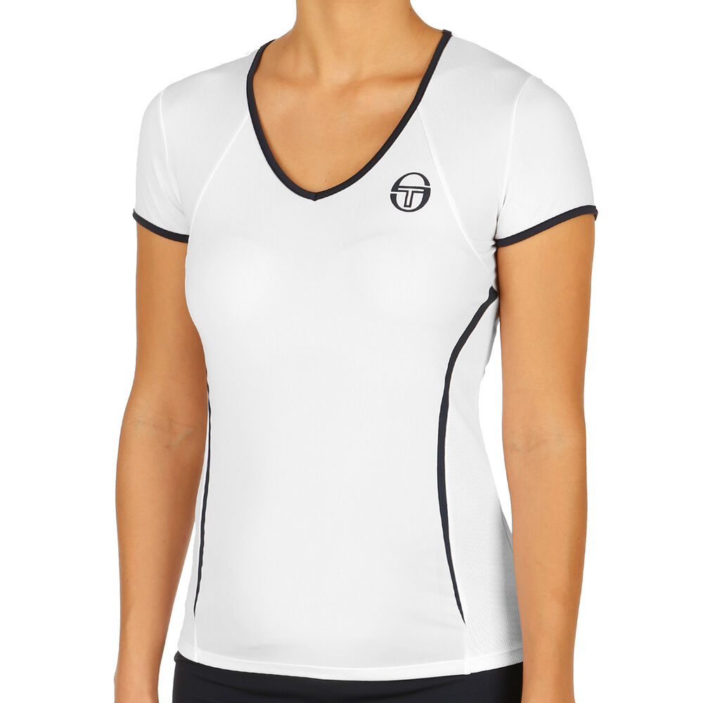 Sergio Tacchini Eva T-shirt Femmes - Blanc , Bleu Foncé