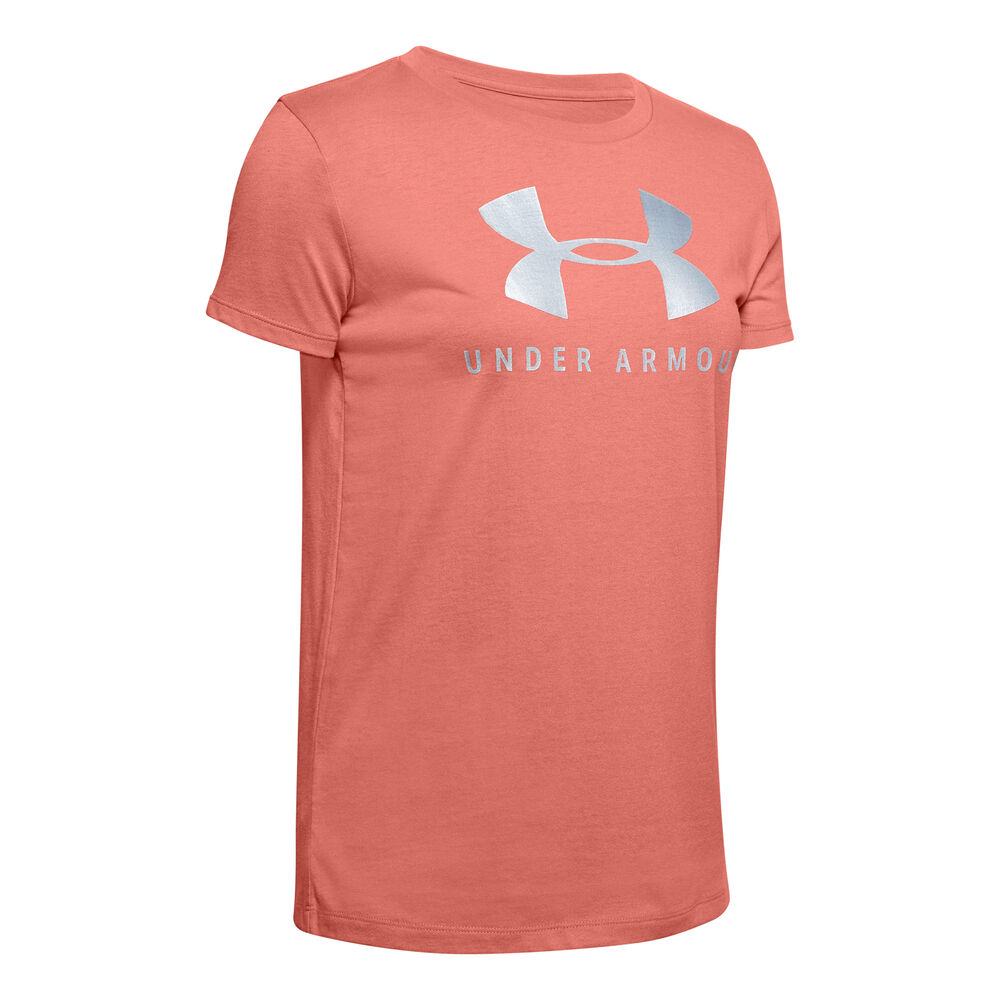 Under Armour Graphic Sportstyle Classic Crew T-shirt Femmes - Corail , Argent