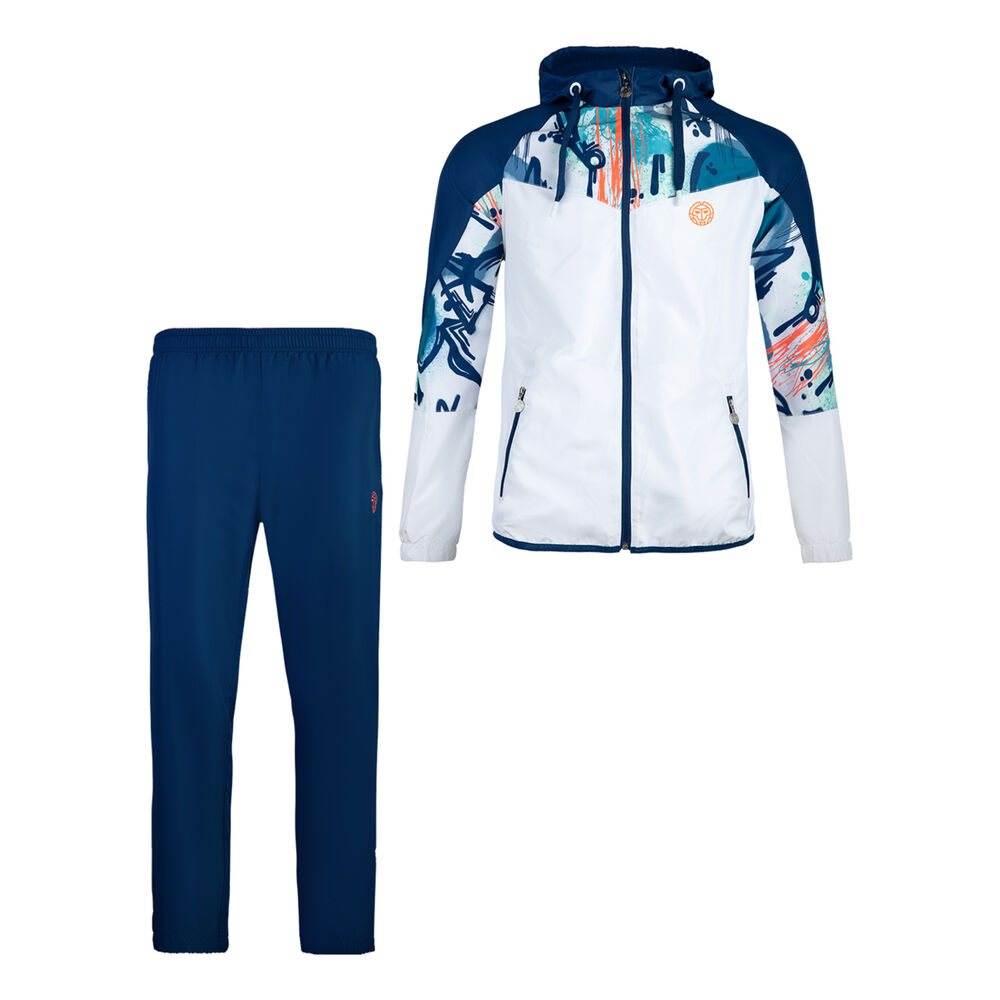 BIDI BADU Nilas Tech Survêtement Hommes - Blanc , Bleu Foncé