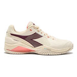 Chaussures de tennis Diadora Diadora Blushield Torneo 3 Chaussures Toutes Surfaces Femmes-Blanc,Rouge Fonc&eacute;