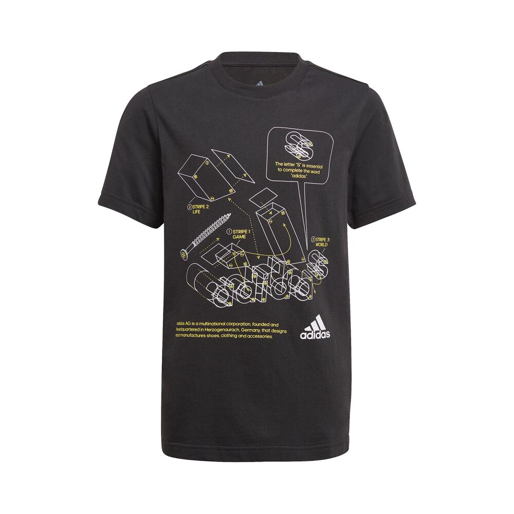 adidas Tech Badge Of Sport Graphics T-shirt Garçons - Noir , Multicouleur