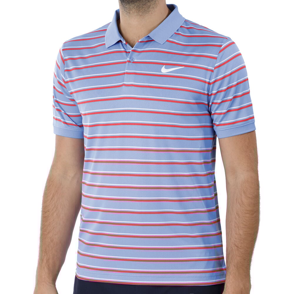 Nike Court Dri-Fit Polo Hommes - Bleu Clair , Rouge