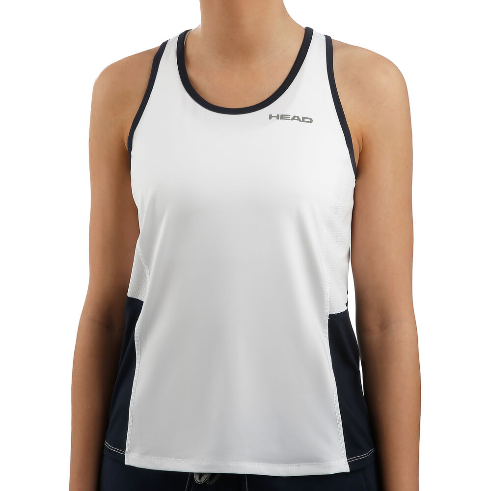 HEAD Club Débardeur Tank Top Femmes - Blanc , Bleu Foncé