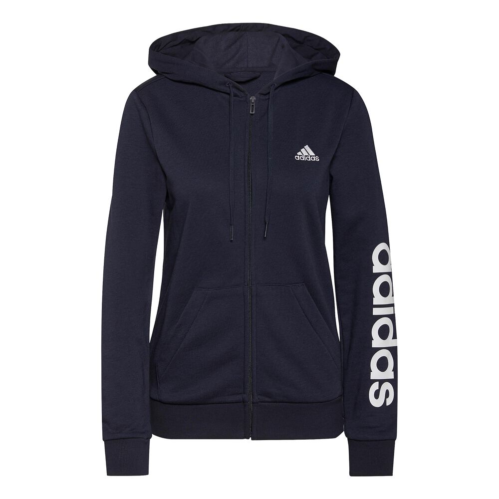 adidas Linear FT Gilet En Coton Femmes - Bleu Foncé , Blanc