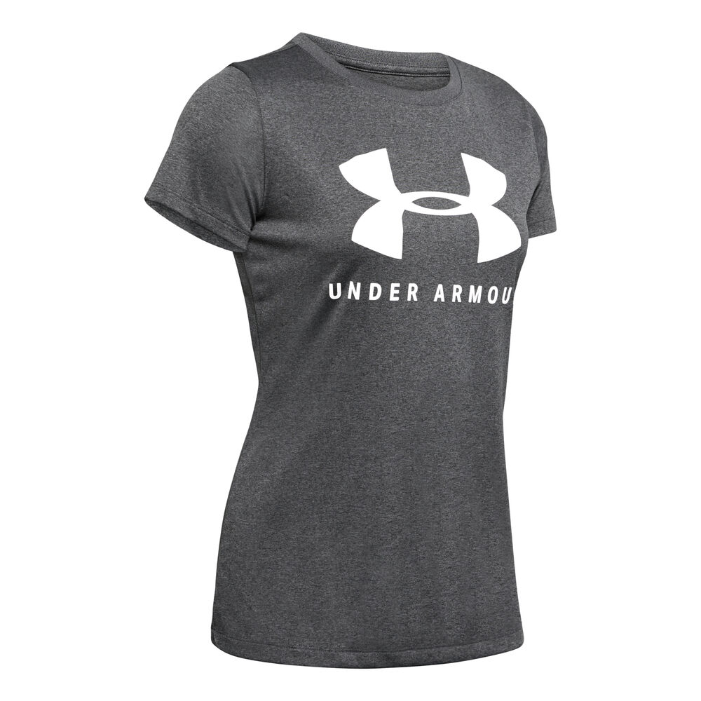 Under Armour Tech Sportstyle Graphic T-shirt Femmes - Gris Foncé, Blanc