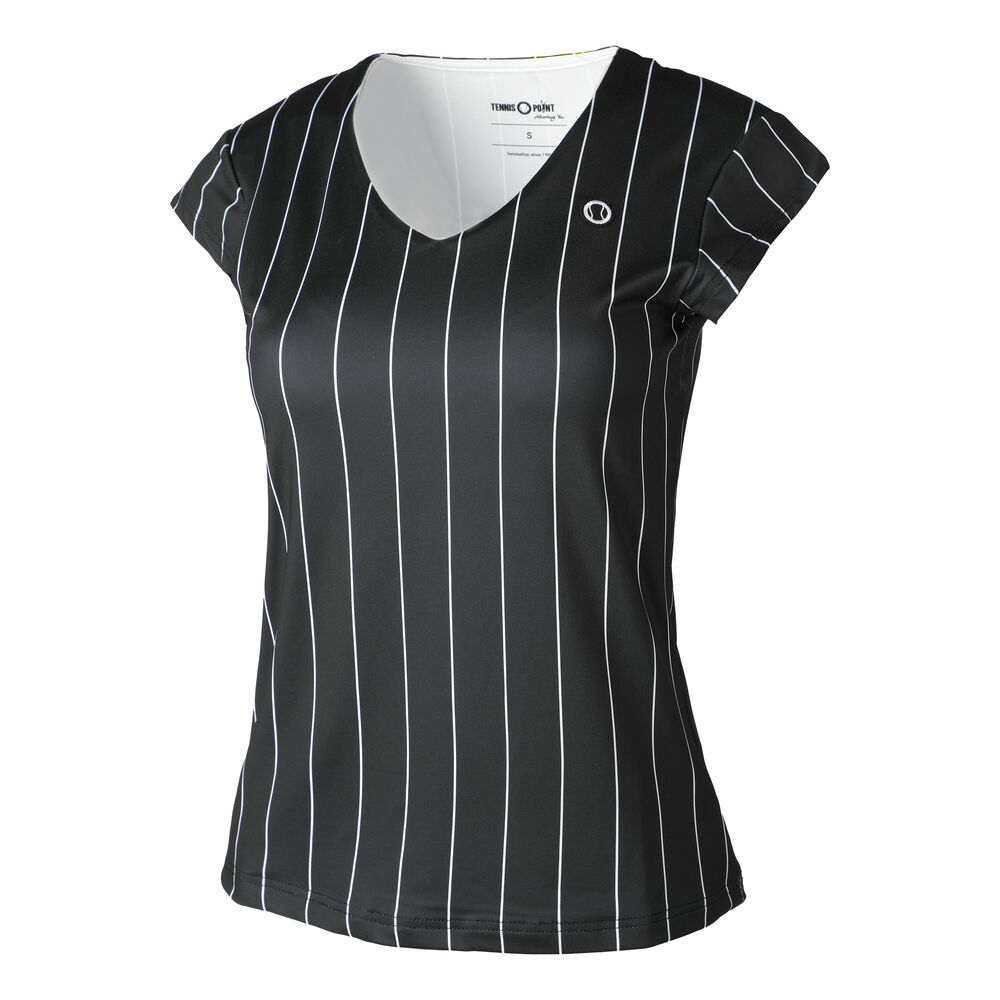 Tennis-Point Stripes T-shirt Edition Spéciale Femmes - Noir , Blanc