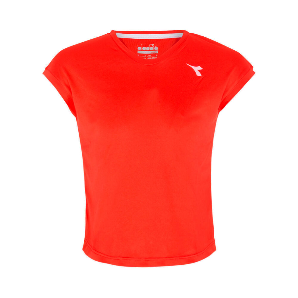 Diadora Team T-shirt Filles - Rouge , Blanc