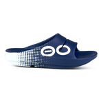 Chaussures de running OOFOS OOFOS Ooahh Sport Chaussure de r&eacute;cup&eacute;ration Unisex - bleu fonc&eacute;, blanc