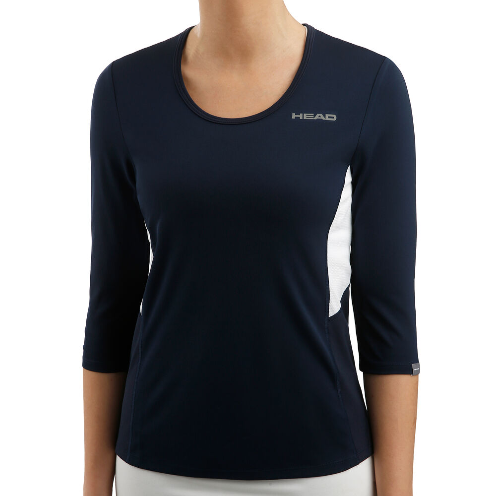 HEAD Club Tech Haut Manches Longues Femmes - Bleu Foncé , Blanc
