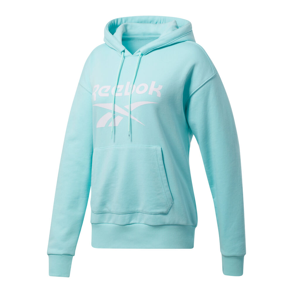 Reebok Ripped Big Logo French Terry Sweat à Capuche Femmes - Bleu Clair , Blanc