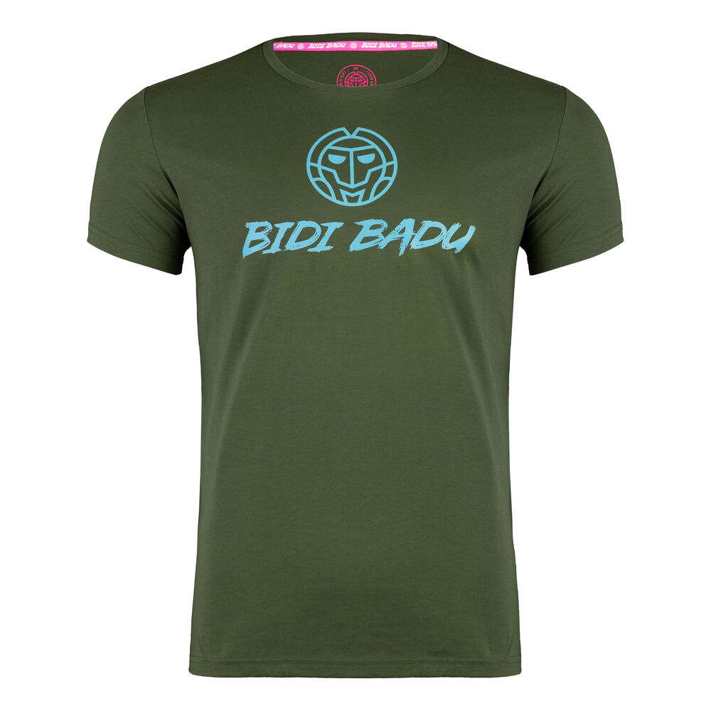 BIDI BADU Kian Basic Logo T-shirt Hommes - Vert Olive , Bleu Clair