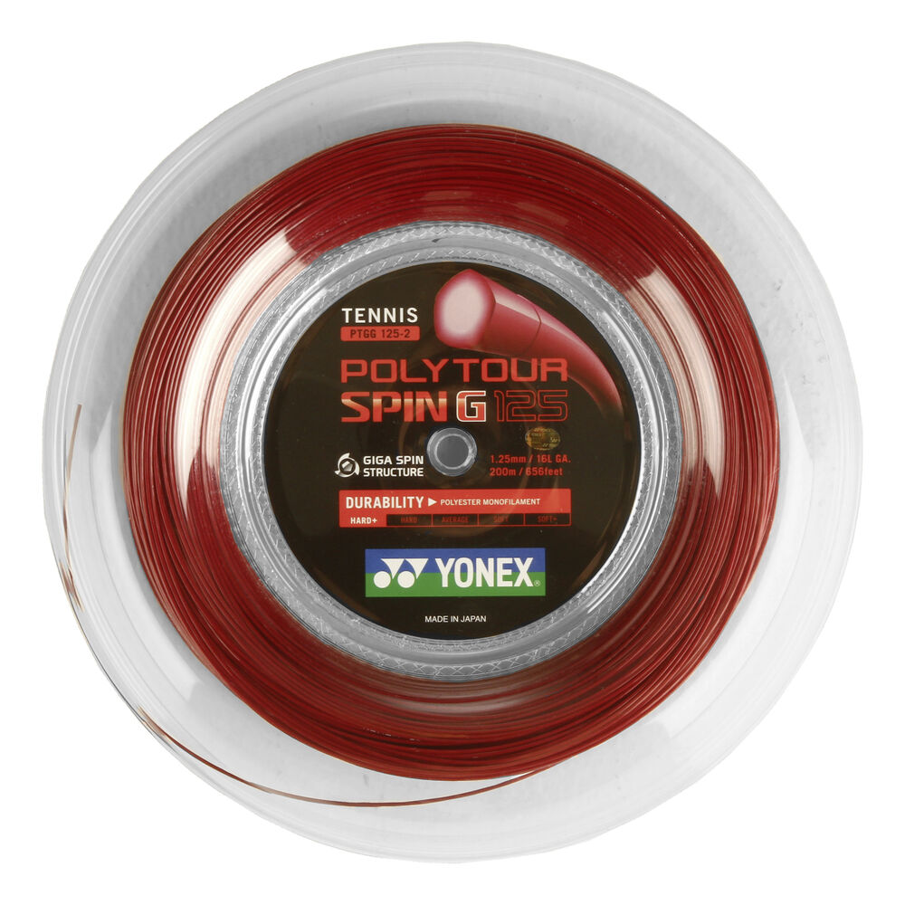 Yonex Poly Tour Spin G Bobine Cordage 200m - Rouge