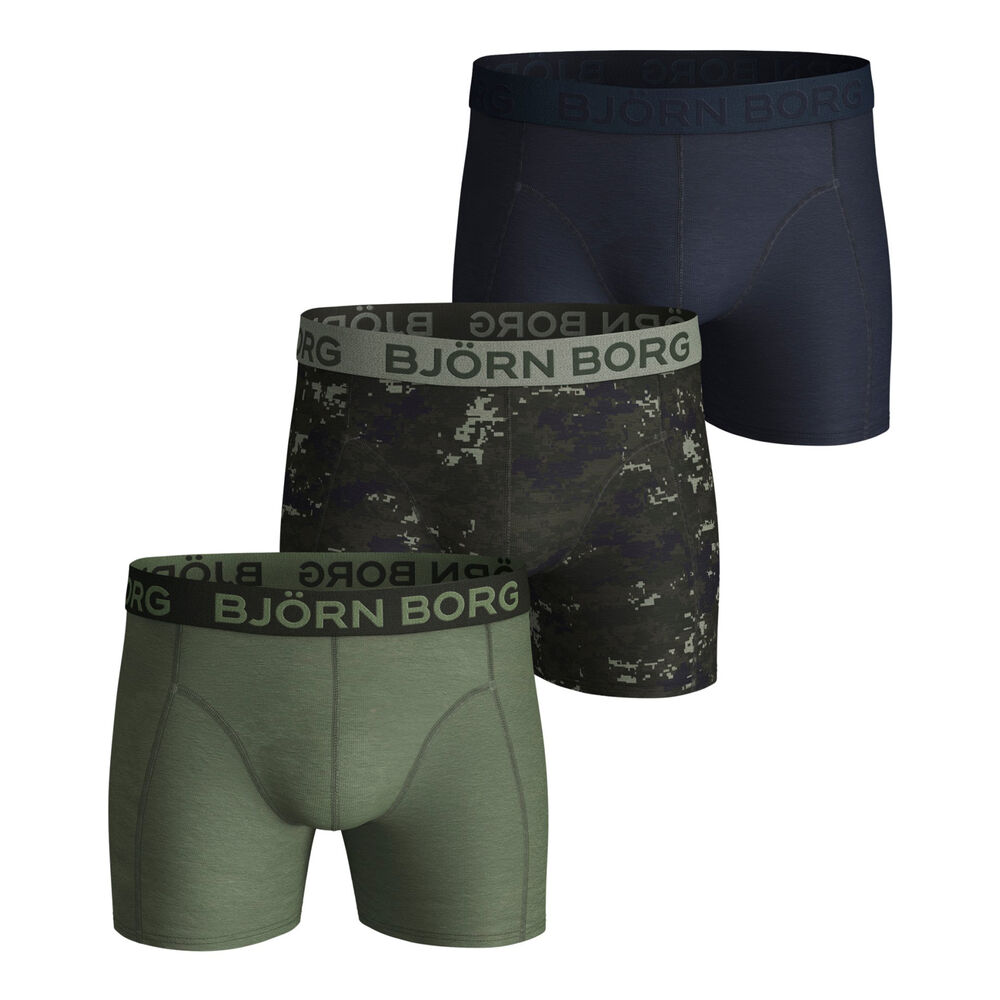 Björn Borg Digital Woodland Sammy Caleçon Pack De 3 Hommes - Vert Olive , Multicouleur