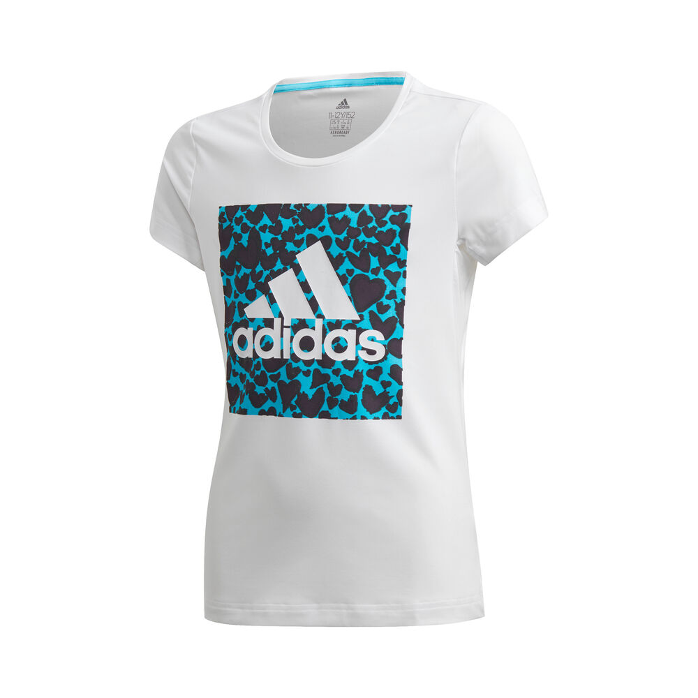 adidas Aeroready Graphic T-shirt Filles - Blanc , Turquoise