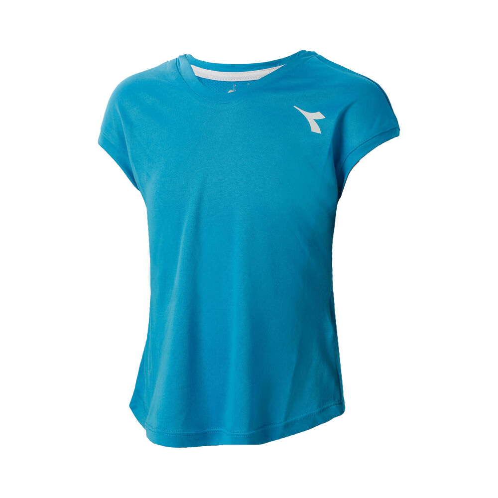 Diadora Team T-shirt Filles - Turquoise , Blanc