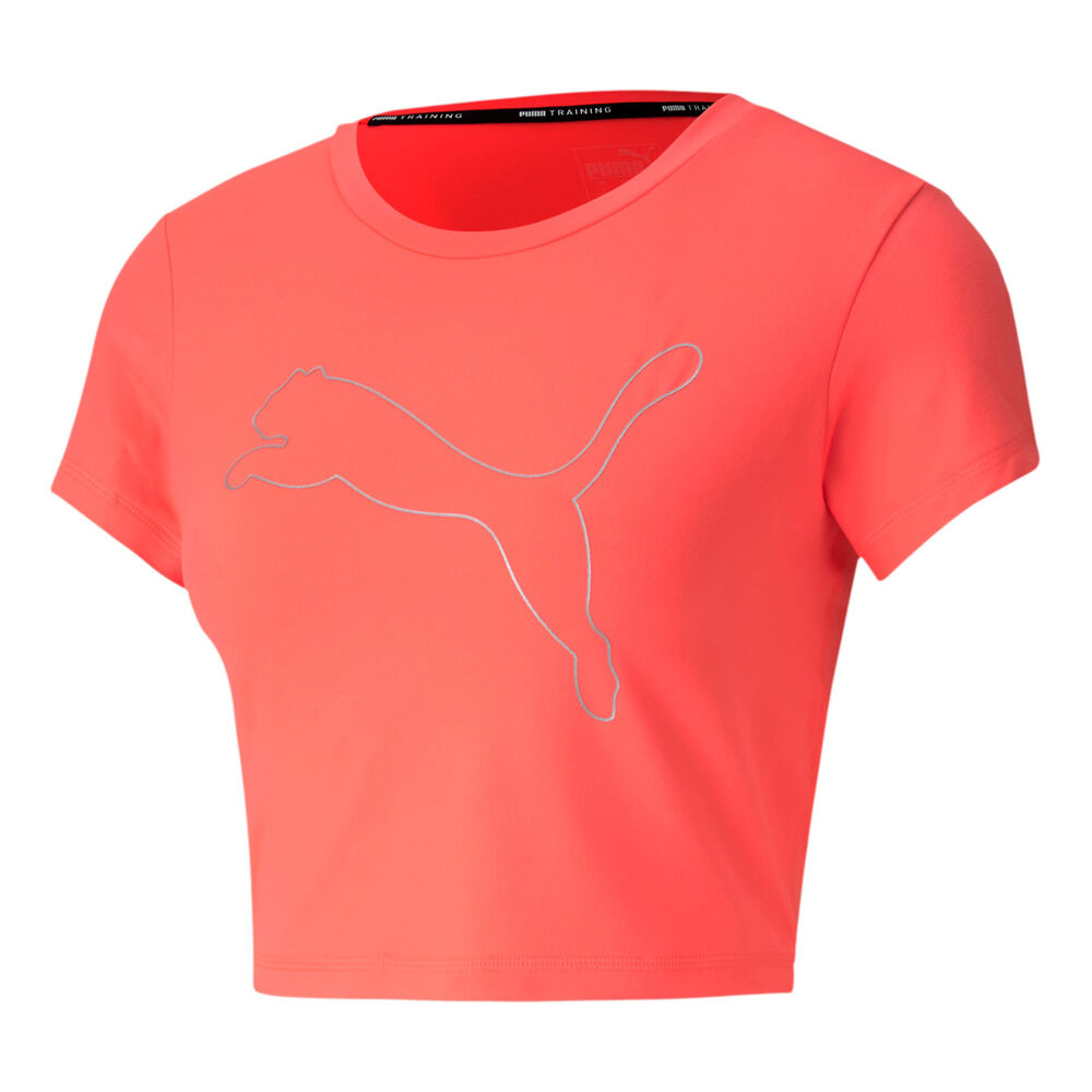 Puma Feel It Crop T-shirt Femmes - Corail , Argent