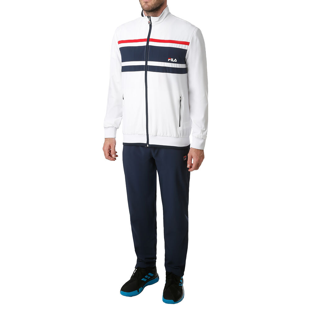 Fila Theo Survêtement Hommes - Blanc , Bleu Foncé