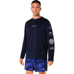 V&ecirc;tements ASICS ASICS Fujitrail Logo Maillot de course Hommes-bleu fonc&eacute;, bleu